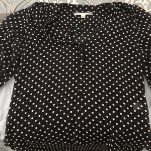 Sheer high-low polka-for blouse